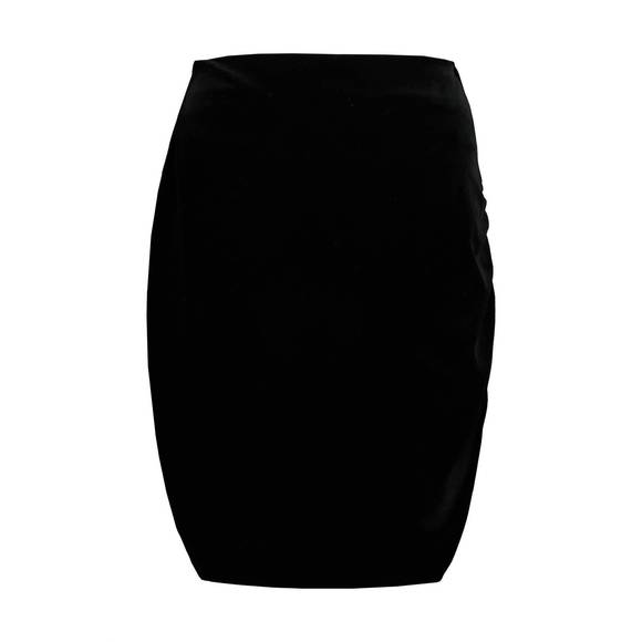 NEW BISHOP + YOUNG carlotta side runched skirt in black
